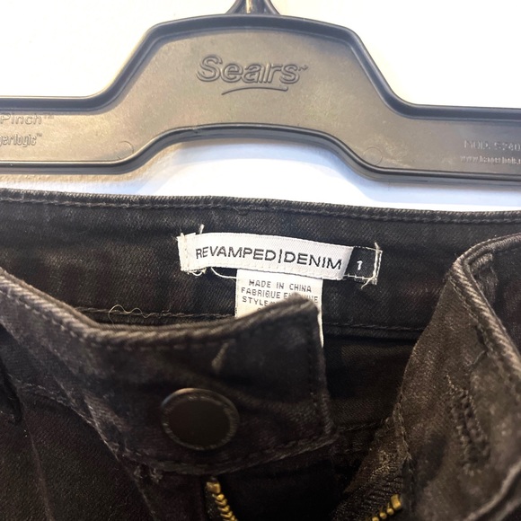 REVAMPED 3/4 length Black Jeans Size 1 - Picture 2 of 5